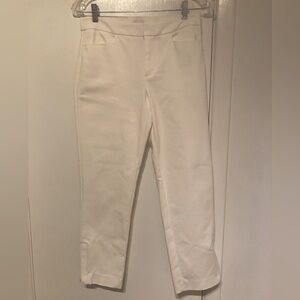 ECRU white trousers with zipper slits